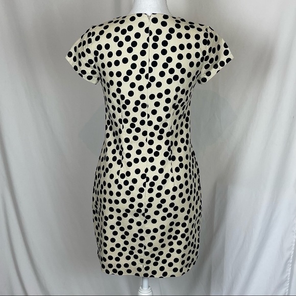 J Crew 100% Cotton Cream & Black Polka Dot Dress - Picture 5 of 11